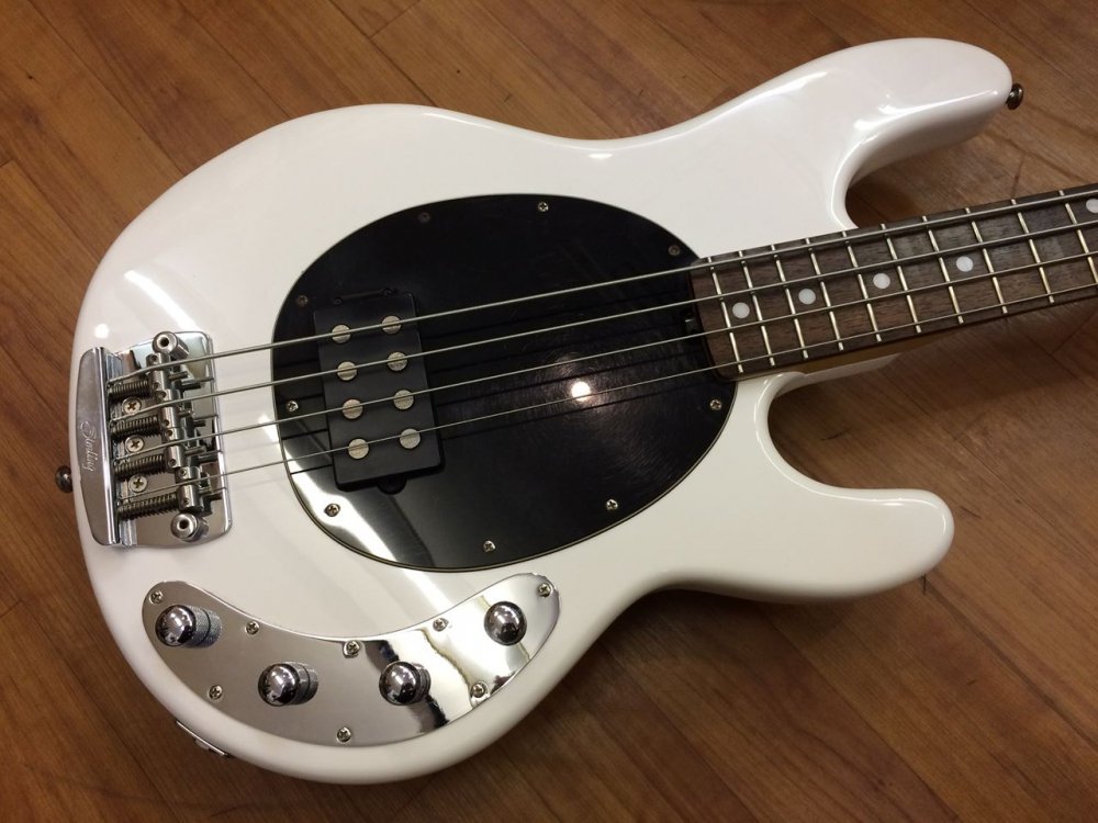 中古品 Sterling by MUSICMAN RAY34 White / Rose ＊エキサイティングセール対象品 1/21まで！ -  Sunshine Guitar （サンシャインギター）- 奈良市のギターレッスン、販売、買取、修理はおまかせください