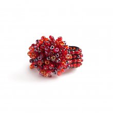 TINY FUNKY RING MIX CLEAR RED