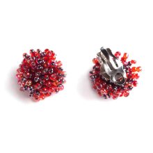 TINY FUNKY EARRING MIX CLEAR RED