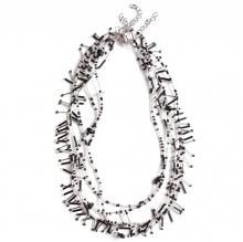 COMPLEX NECKLACE MIX BLACK SILVER