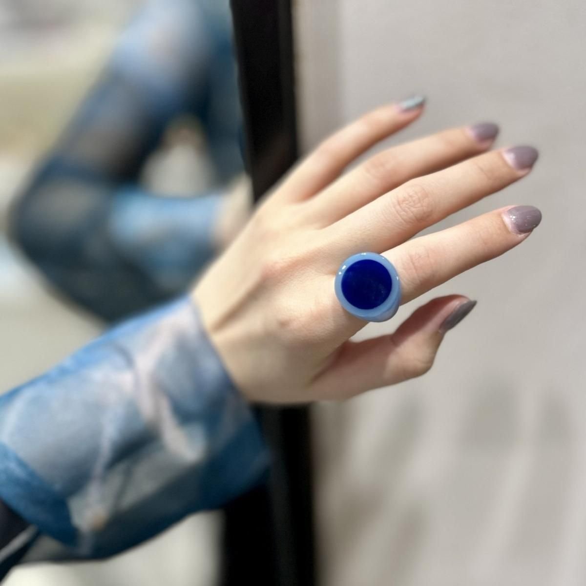 CAVE RING CLEAR BLUE NAVY - designsix ONLINE SHOP