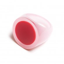 CAVE RING CLEAR PINK RED