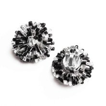 BELLY EARRING MIX BLACK/SILVER