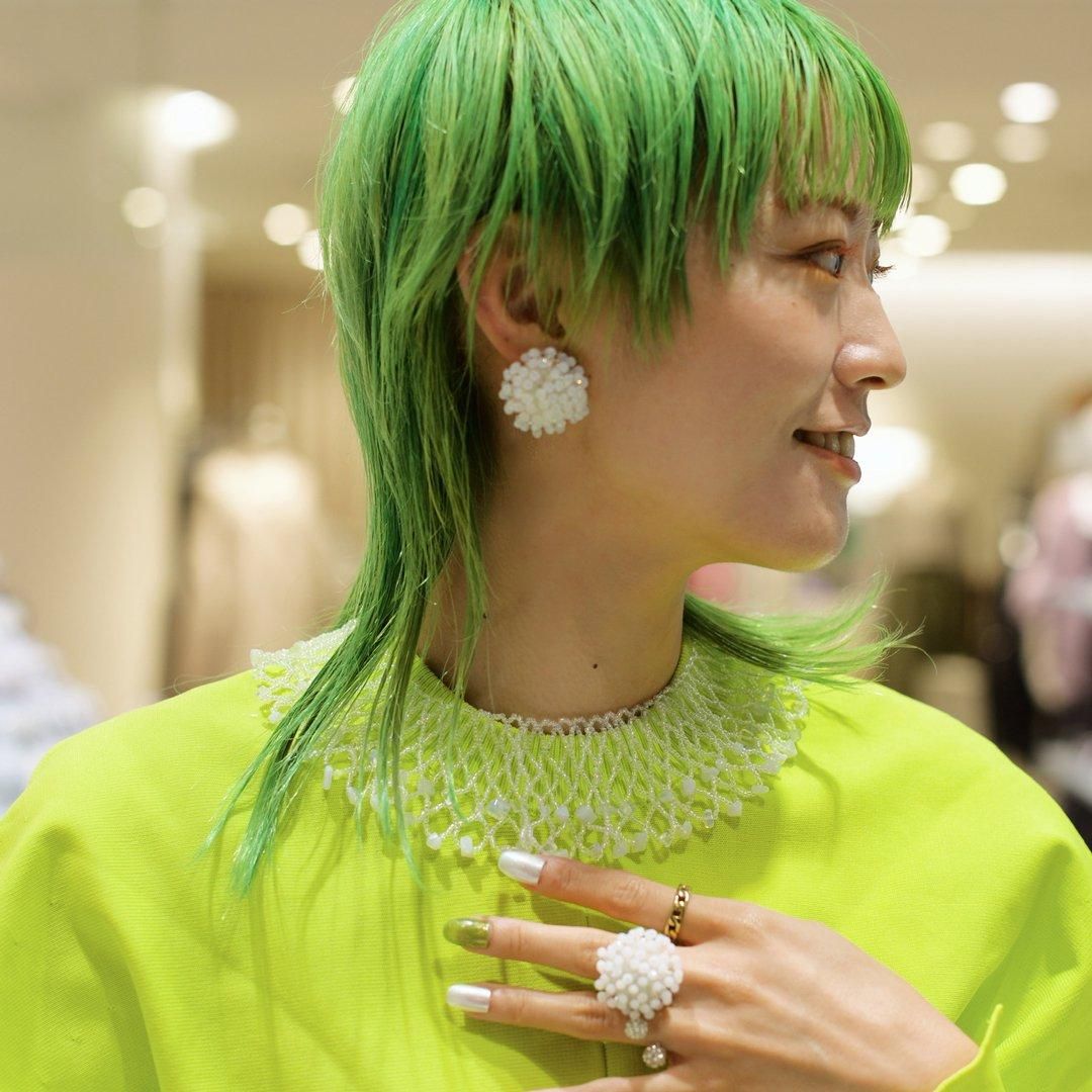 LACEY NECKLACE MILKY WHITE - designsix ONLINE SHOP