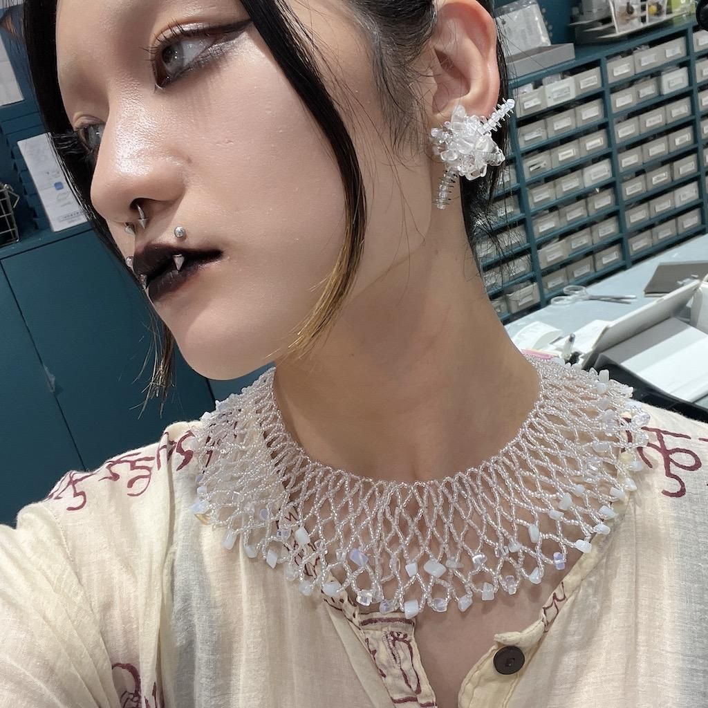 LACEY NECKLACE MILKY WHITE - designsix ONLINE SHOP