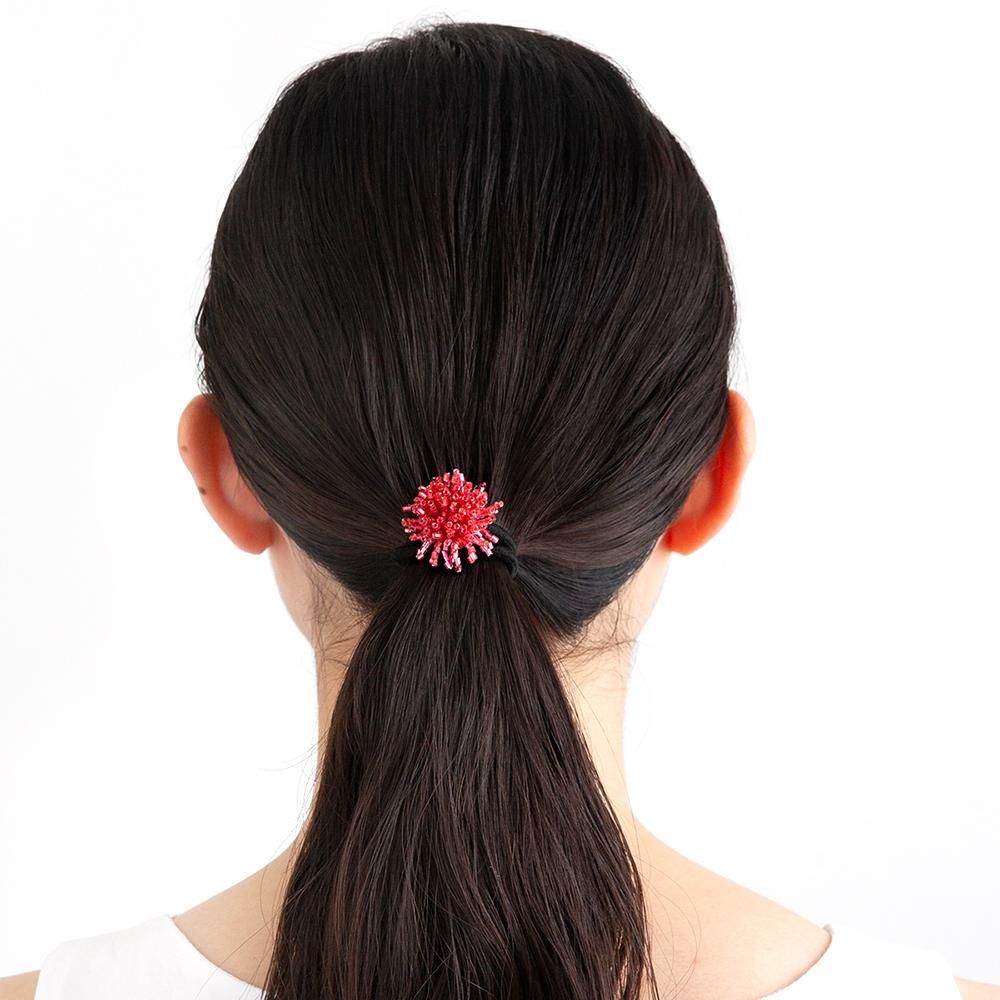 SHEAF HAIR RUBBER CLEAR RASPBERRY - designsix ONLINE SHOP