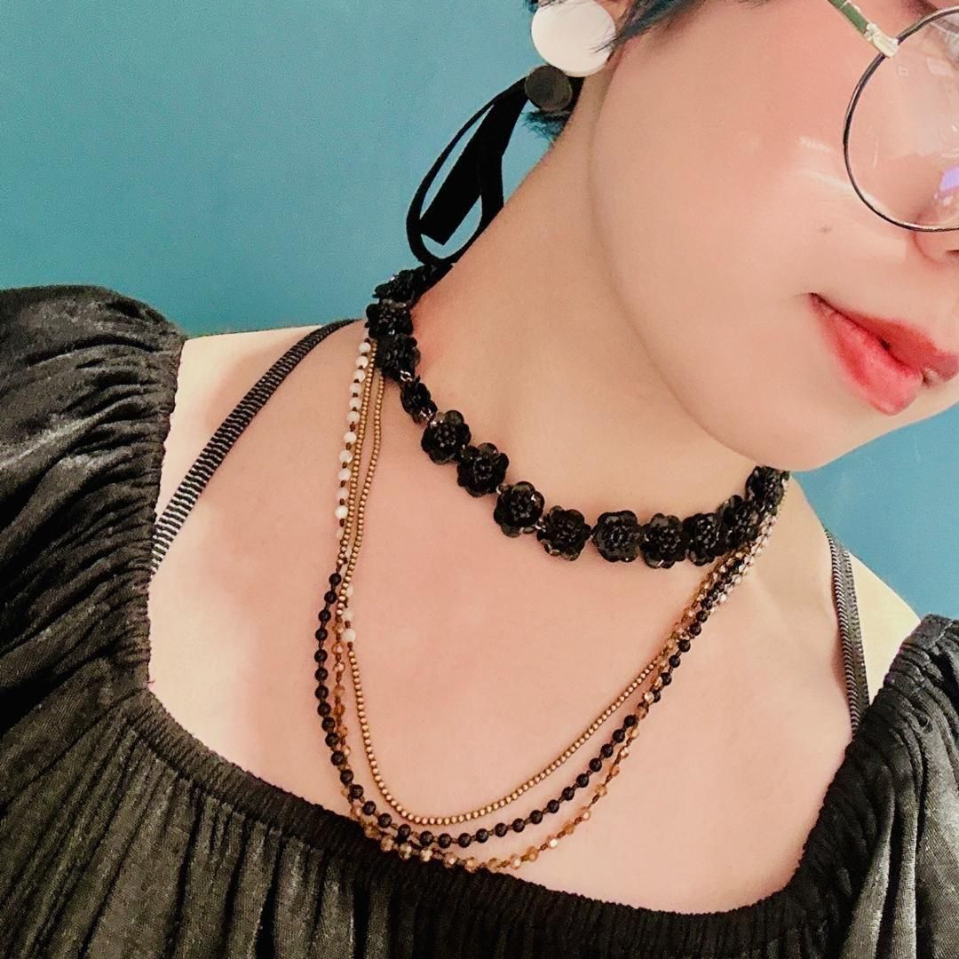 FIFI NECKLACE BLACK - designsix ONLINE SHOP