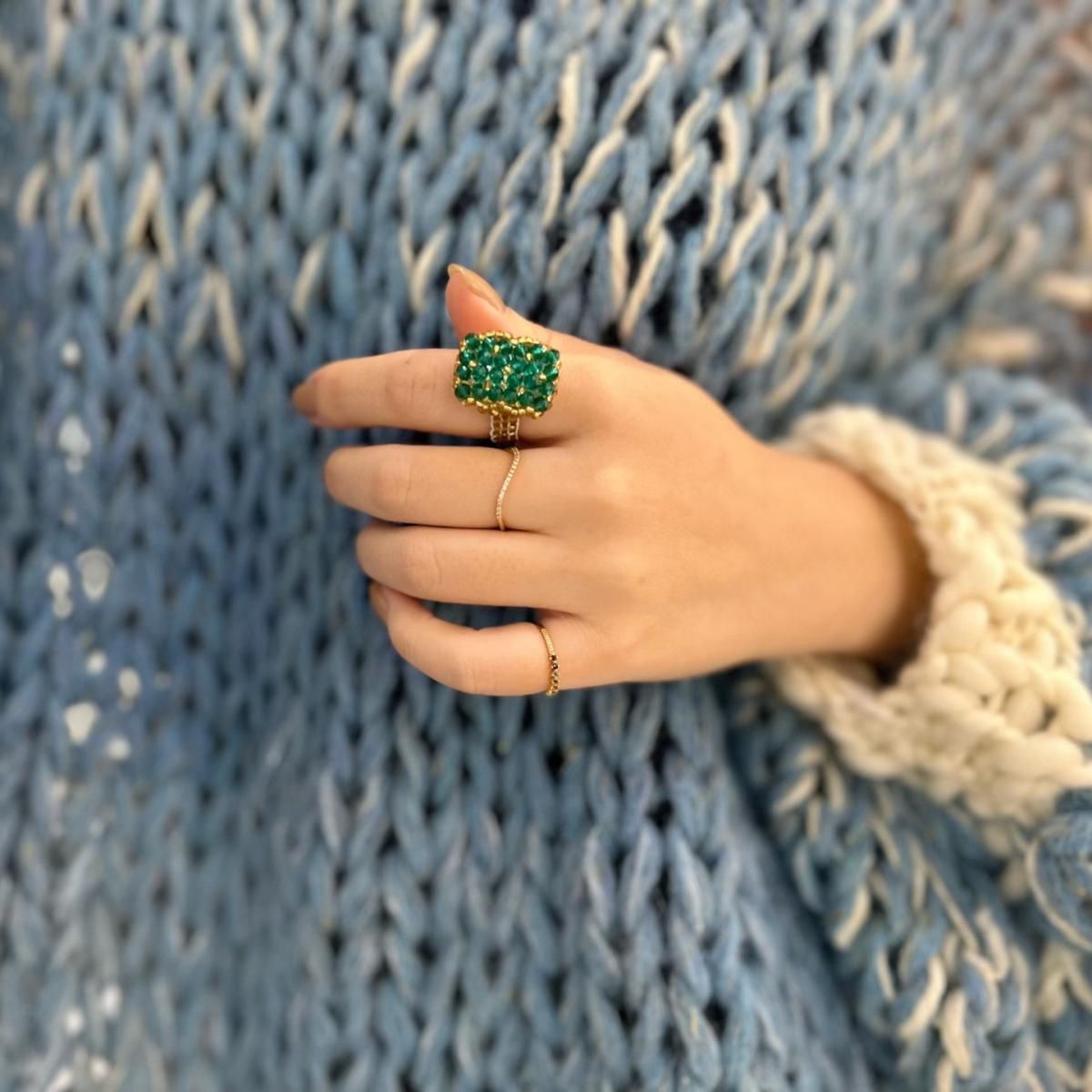 GEM RING GOLD GREEN - designsix ONLINE SHOP