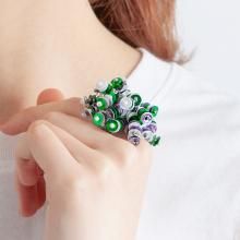 POM POM RING MIX GREEN WHITE