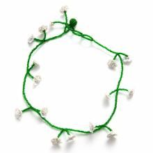 FLOWER FIELD NECKLACE CLEAR GREEN WHITE