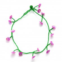 FLOWER FIELD NECKLACE CLEAR GREEN PINK