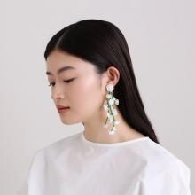 FLOWER FIELD PIERCE CLEAR GREEN WHITE