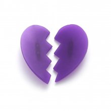 PUZZLE HEART BROOCH PURPLE