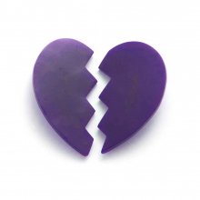 PUZZLE HEART BROOCH PURPLE