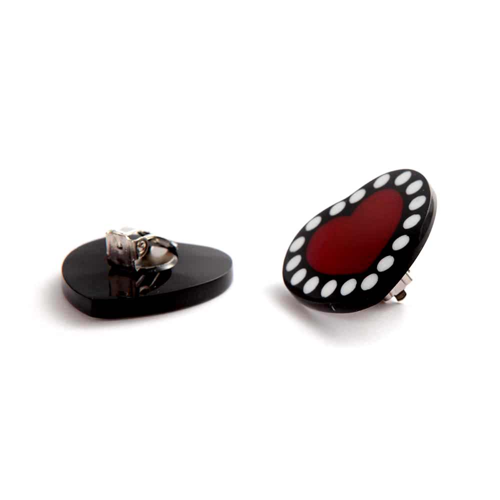 IN THE HEART EARRING BLACK RED - designsix ONLINE SHOP