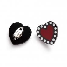 IN THE HEART EARRING BLACK RED