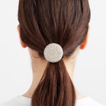 LARGE ORB HAIR RUBBER SILVER