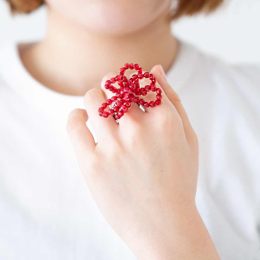 PETAL RING RED PINK - designsix ONLINE SHOP