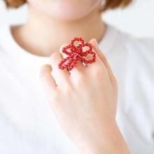 PETAL RING RED PINK