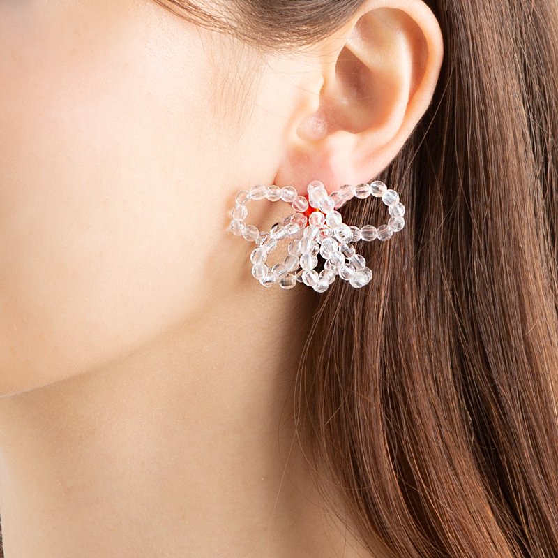 PETAL PIERCE CLEAR RED - designsix ONLINE SHOP