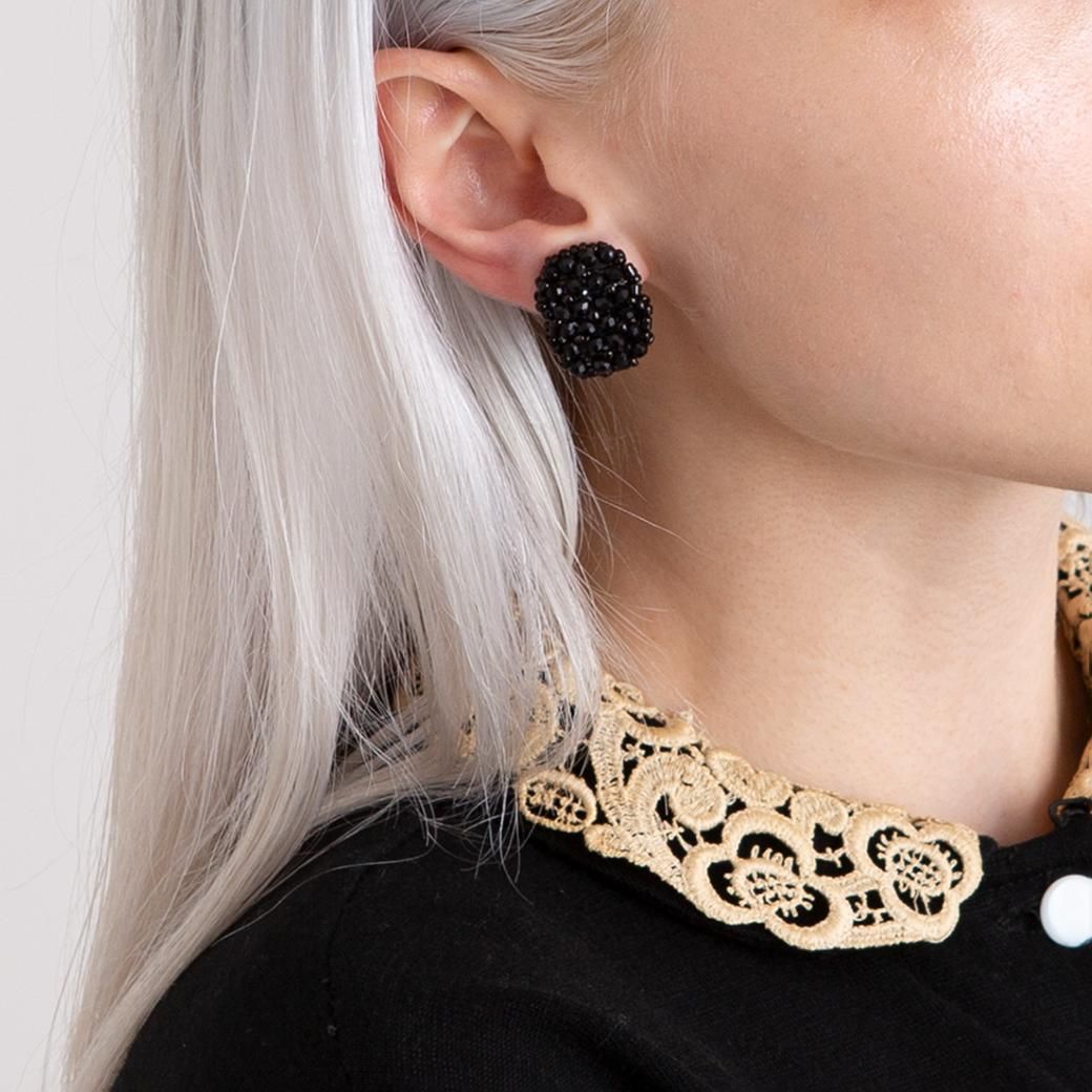 GEM EARRING BLACK BLACK - designsix ONLINE SHOP