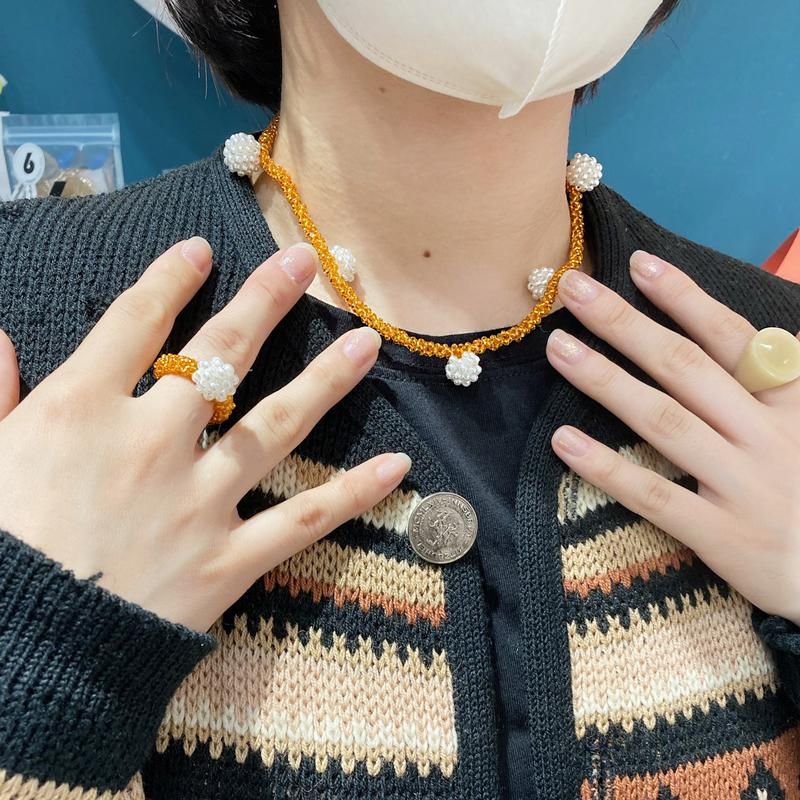 POPPO RING CLEAR ORANGE PEARL - designsix ONLINE SHOP