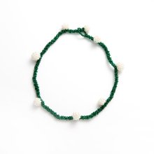 POPPO NECKLACE CLEAR DEEP GREEN PEARL