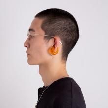 TOUGH EAR CUFF CLEAR AMBER ORANGE