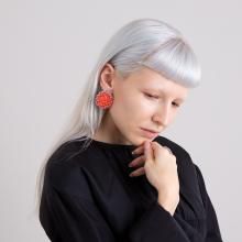 PIL GEM EARRING SILVER BELL ORANGE