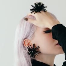 MOLE EARRING BLACK CLEAR MULTI