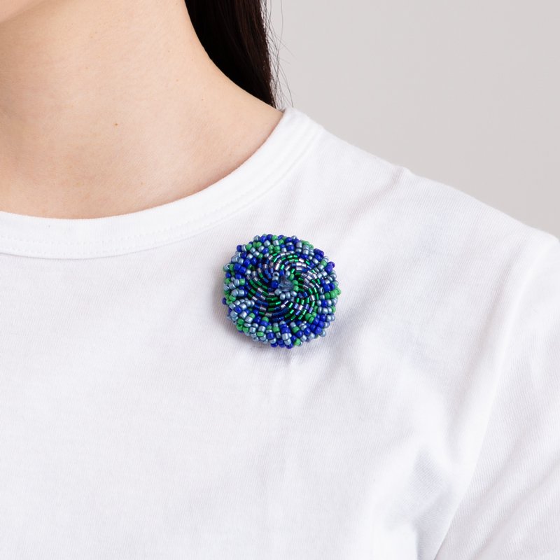 ASPEN BROOCH MIX BLUE GREEN - designsix ONLINE SHOP