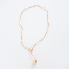 LINE PEARL NECKLACE CHAMPAGNE PINK