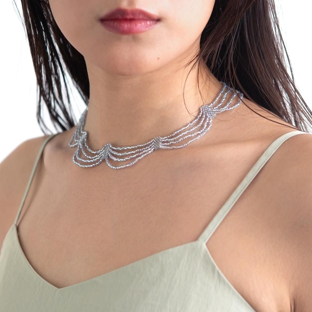 アクセサリー justa HALF JADE NECKLACE ICE BLUE - designsix ONLINE SHOP