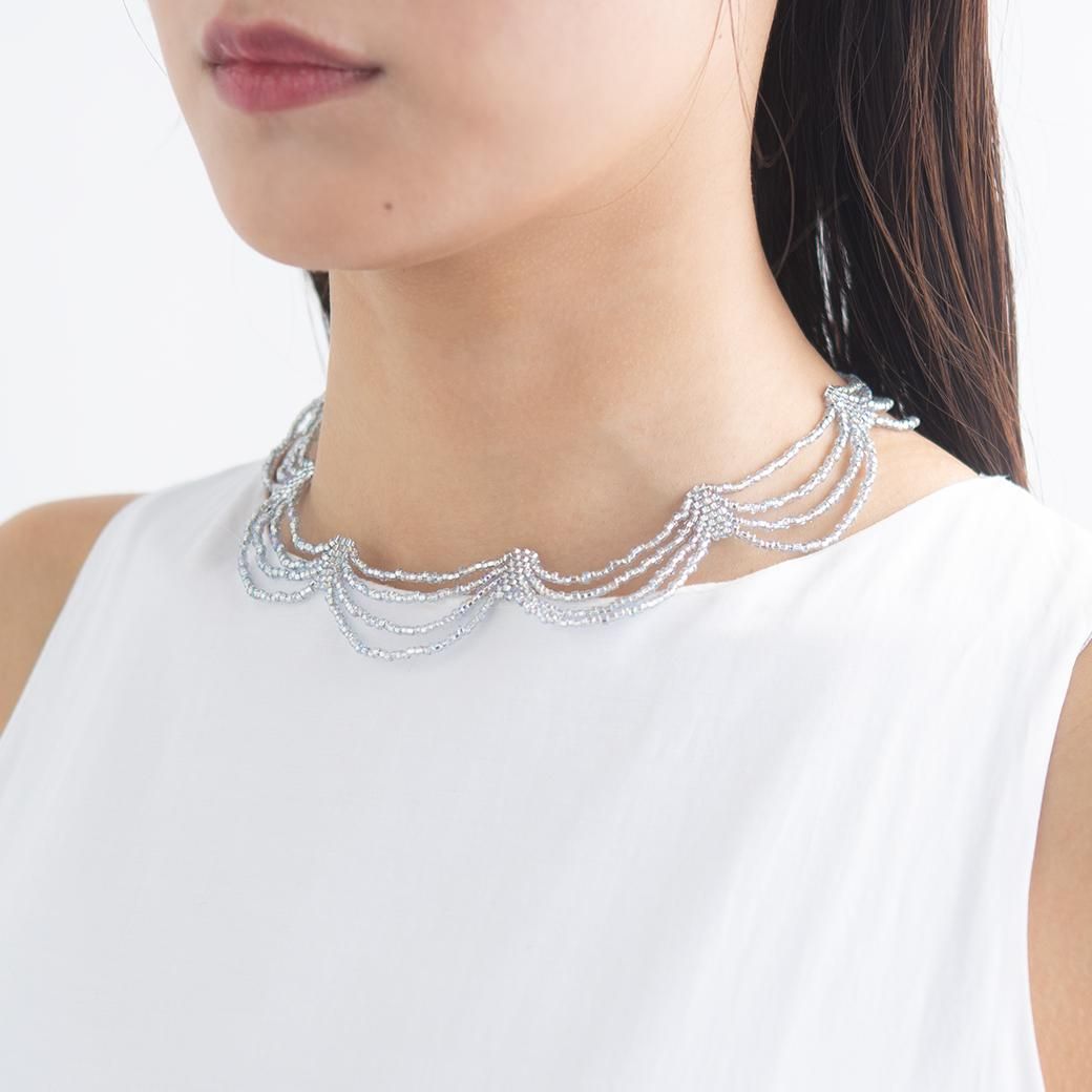HALF JADE NECKLACE ICE BLUE - designsix ONLINE SHOP