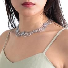 HALF JADE NECKLACE ICE BLUE