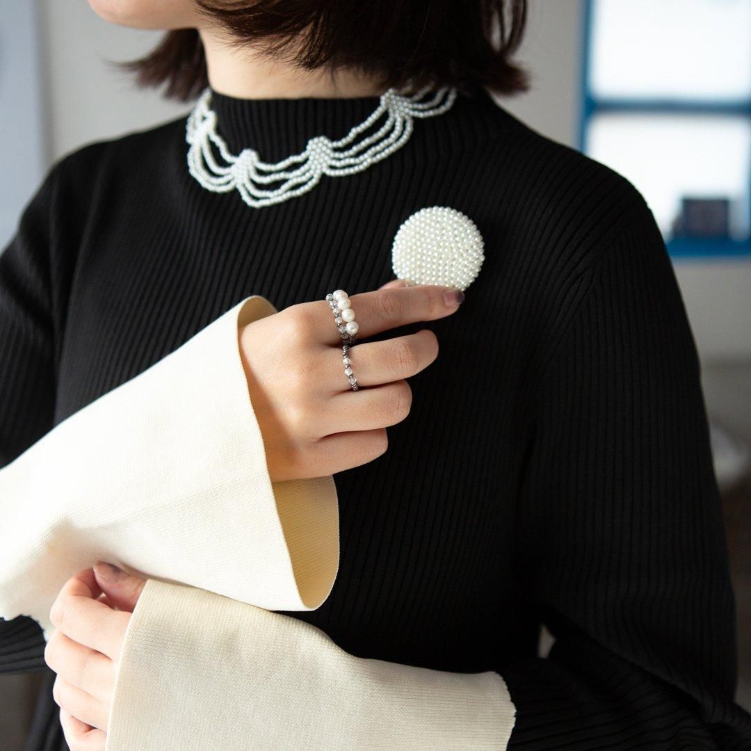 HALF JADE NECKLACE PEARL - designsix ONLINE SHOP