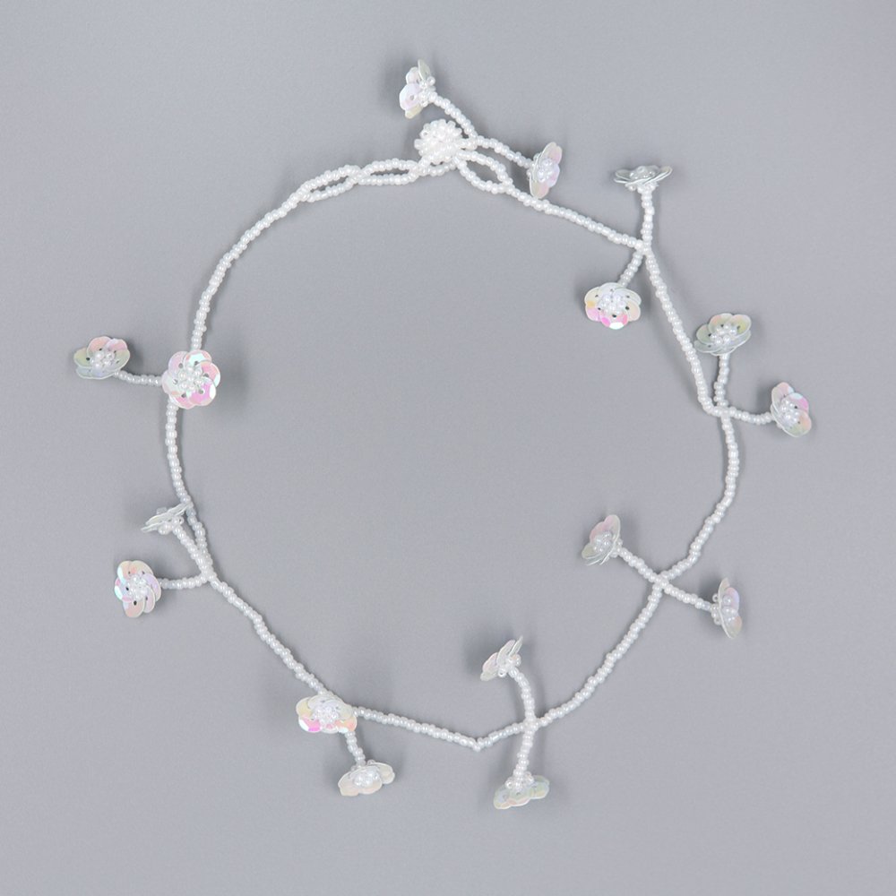 FLOWER FIELD NECKLACE SHINY WHITE WHITE - designsix ONLINE SHOP