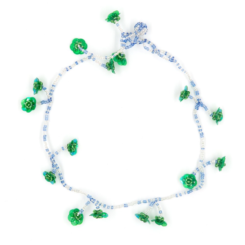 FLOWER FIELD NECKLACE MIX BLUE GREEN - designsix ONLINE SHOP