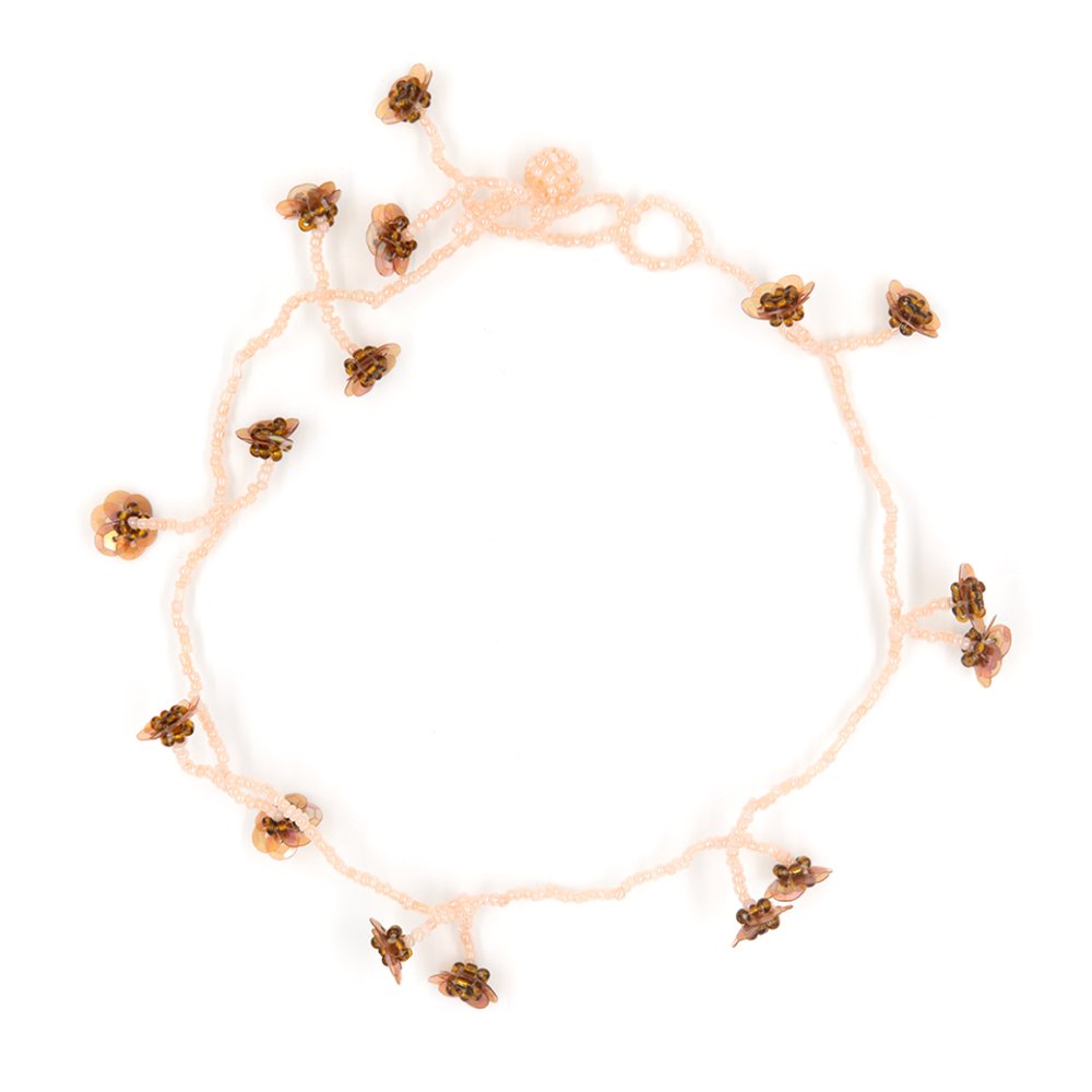 FLOWER FIELD NECKLACE CREAM BROWN - designsix ONLINE SHOP