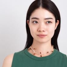 FLOWER FIELD NECKLACE CREAM BROWN