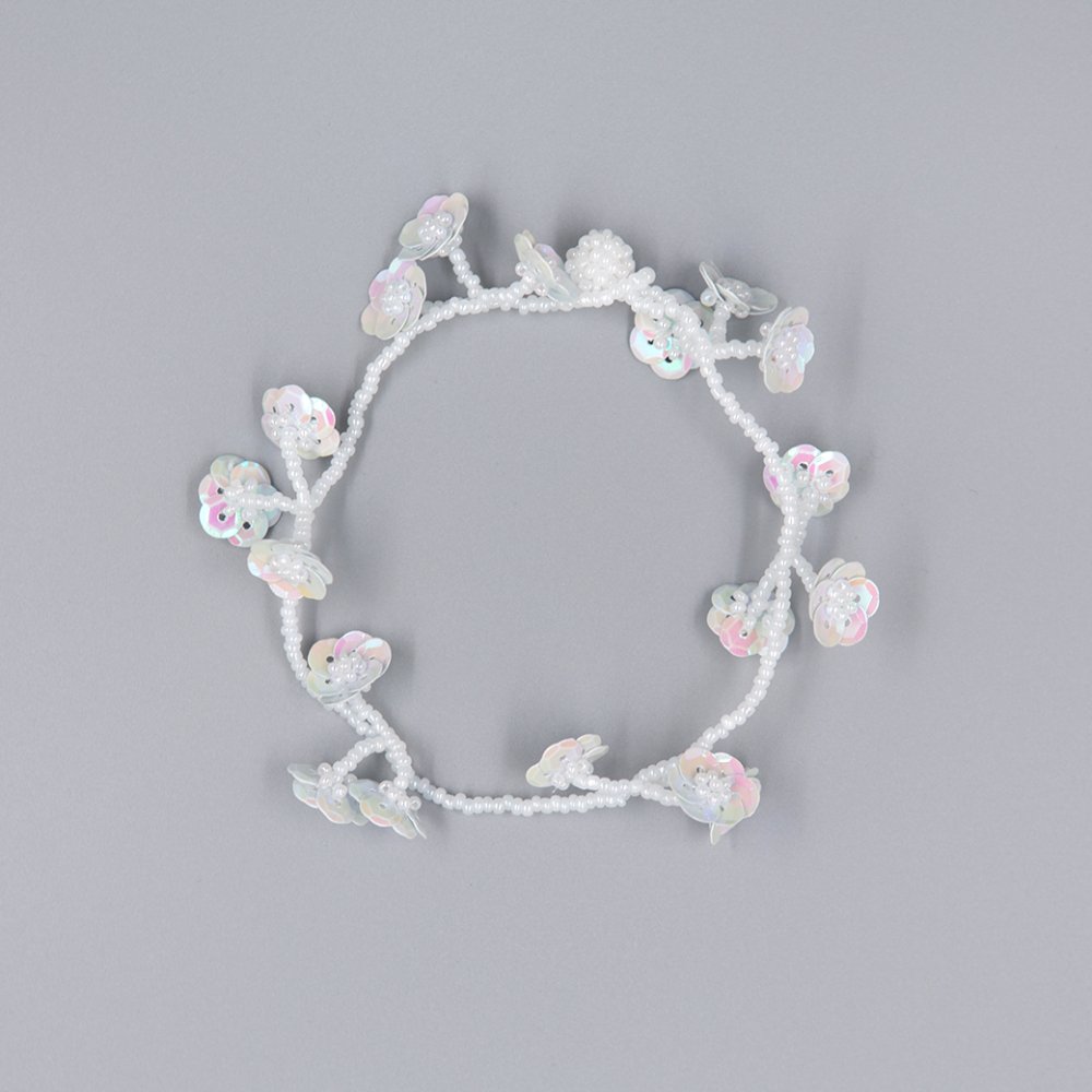 FLOWER FIELD ANKLET SHINY WHITE WHITE - designsix ONLINE SHOP