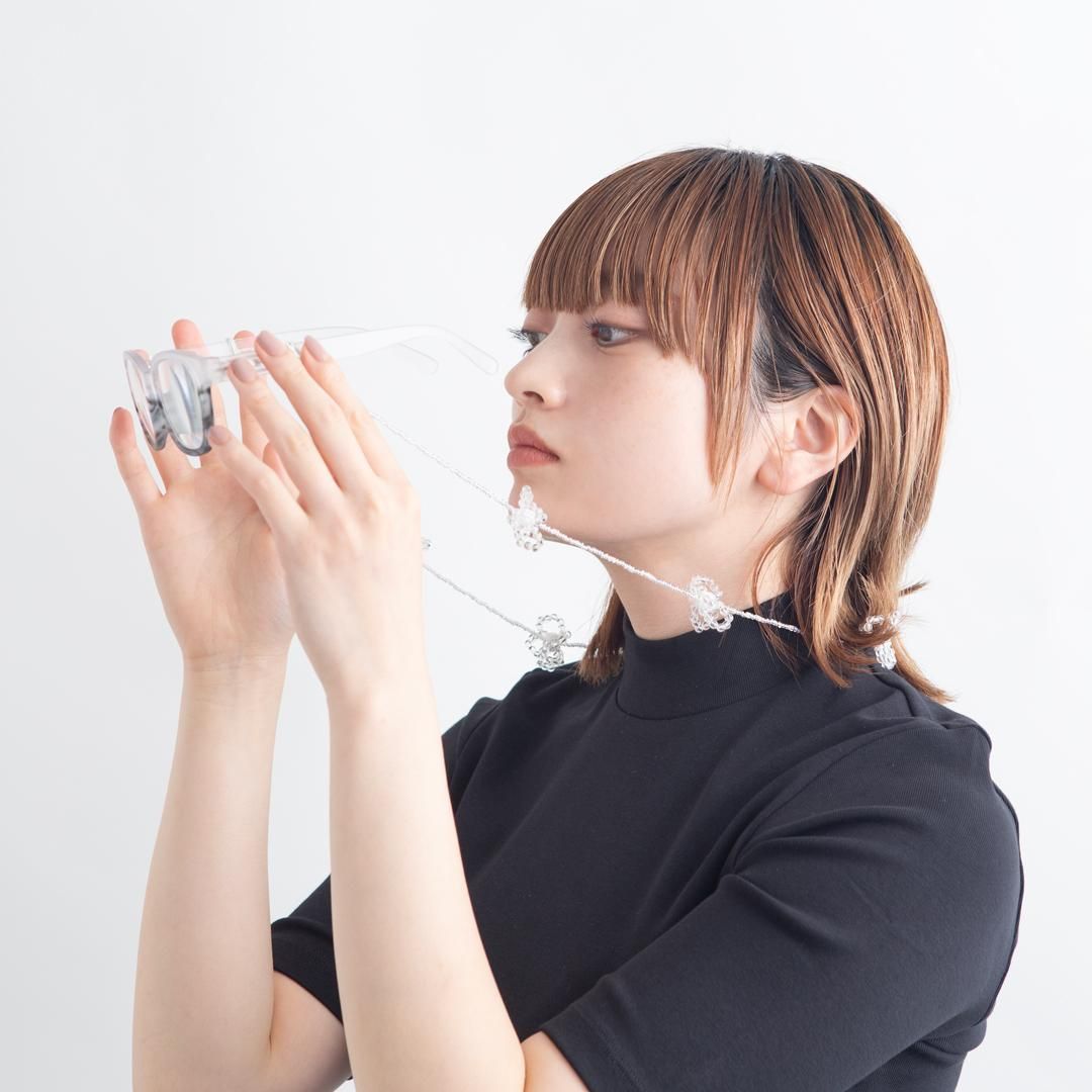 PETAL GLASSES CHAIN CLEAR CLEAR - designsix ONLINE SHOP