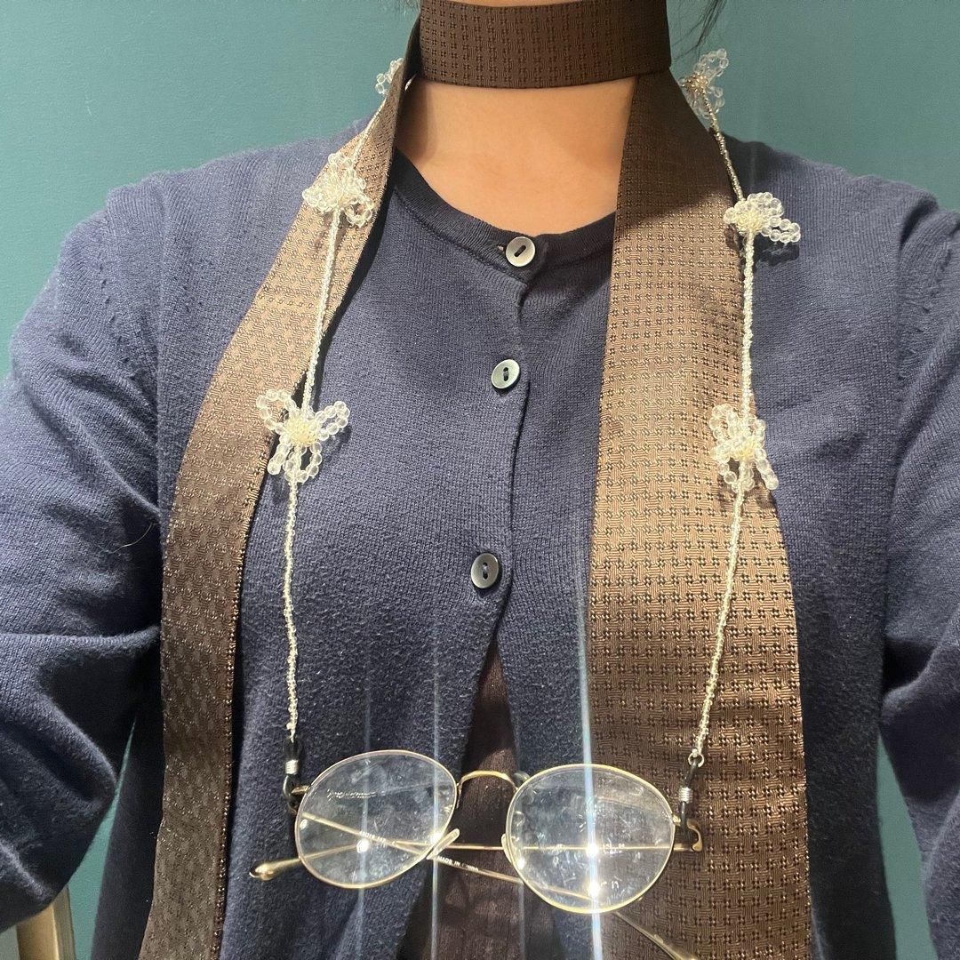 PETAL GLASSES CHAIN CLEAR CLEAR - designsix ONLINE SHOP