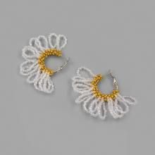 FLOWER HOOP PIERCE CLEAR RICH GOLD