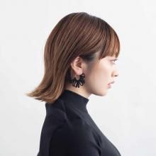 FLOWER HOOP PIERCE BLACK BLACK