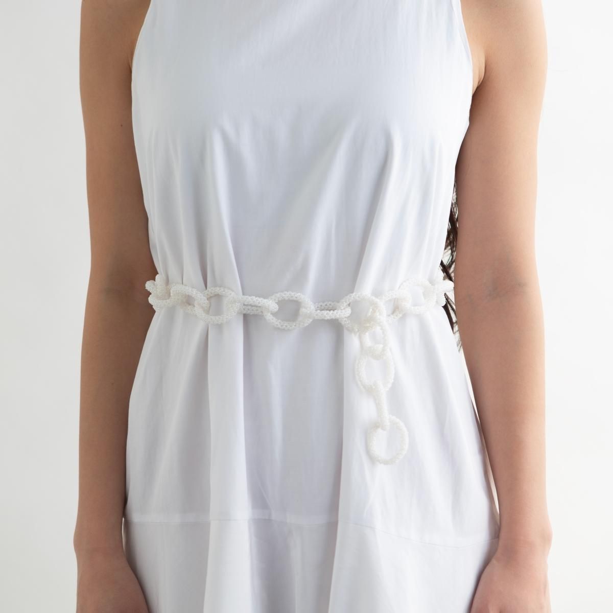 LARGE BE CHAIN BELT MILKY WHITE - designsix ONLINE SHOP