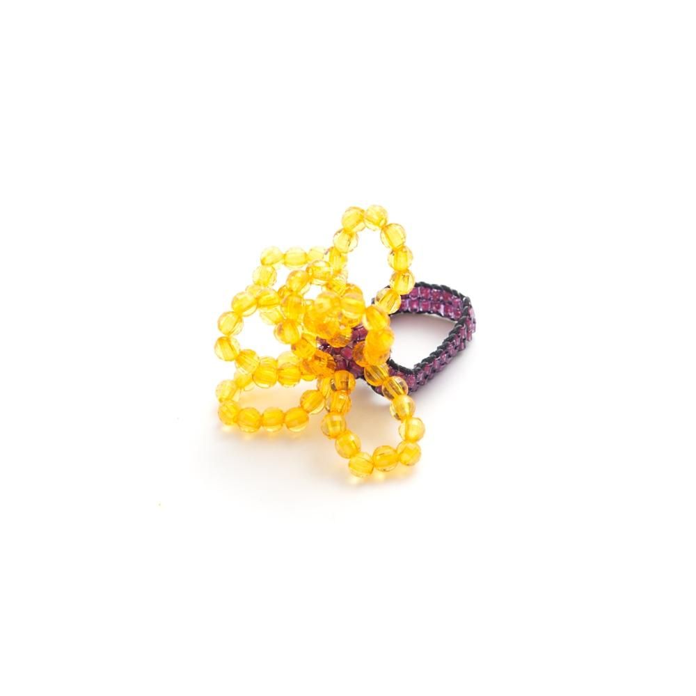 PETAL RING AMBER YELLOW PURPLE - designsix ONLINE SHOP