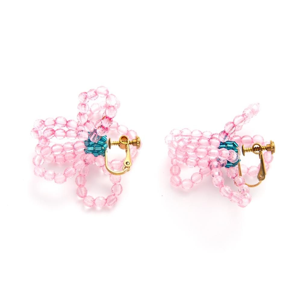 PETAL EARRING LIGHT PINK AQUA - designsix ONLINE SHOP