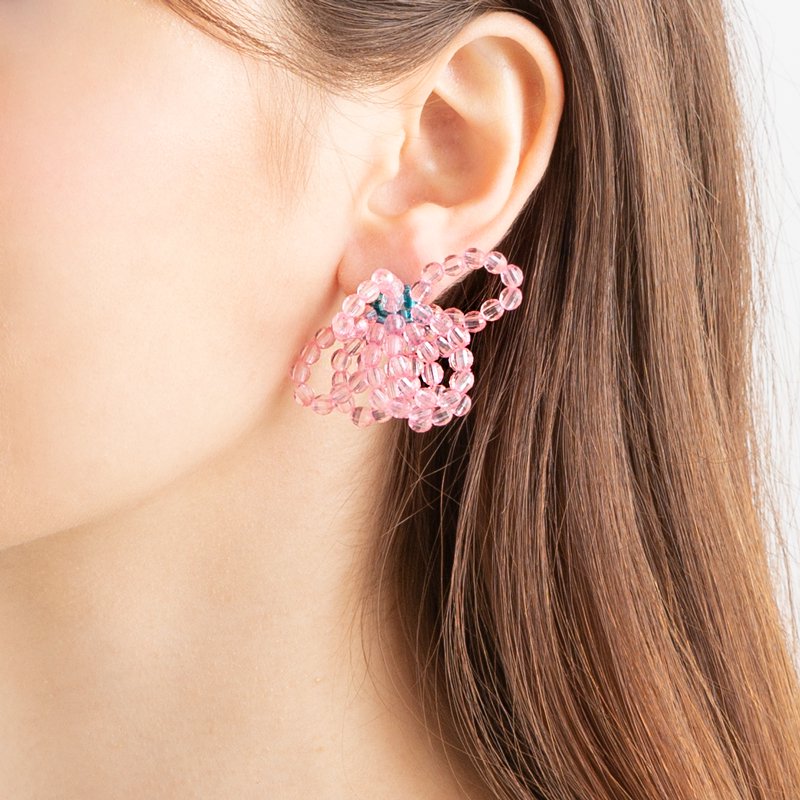 PETAL EARRING LIGHT PINK AQUA - designsix ONLINE SHOP