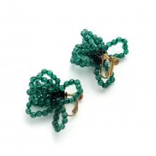 PETAL EARRING GREEN BLACK
